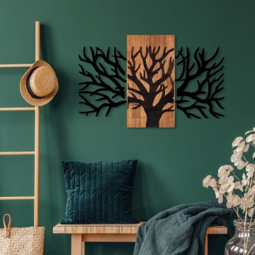 Décoration murale 96x58 cm arbre bois/métal