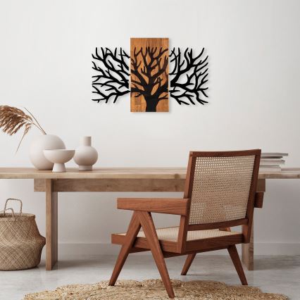 Décoration murale 96x58 cm arbre bois/métal