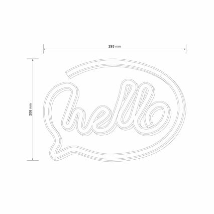 Décoration murale néon HELLO LED/3W/3xAA USB rose