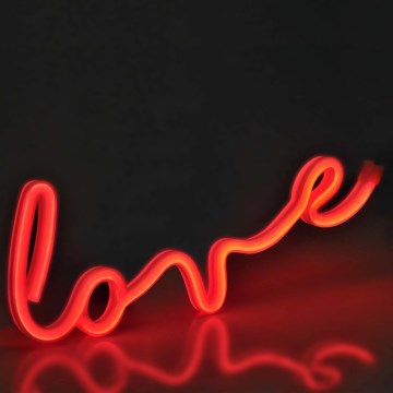 Décoration murale néon LOVE LED/3W/3xAA USB rouge