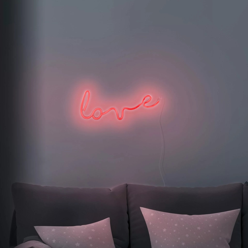 Décoration murale néon LOVE LED/3W/3xAA USB rouge