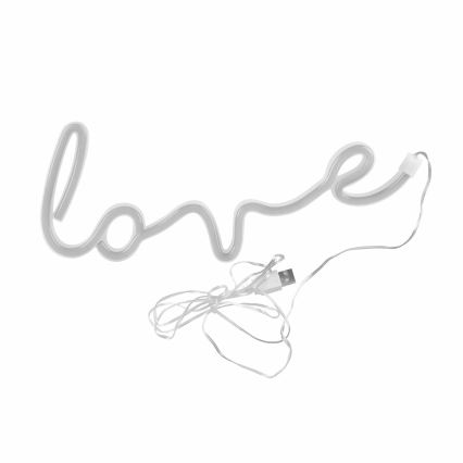Décoration murale néon LOVE LED/3W/3xAA USB rouge