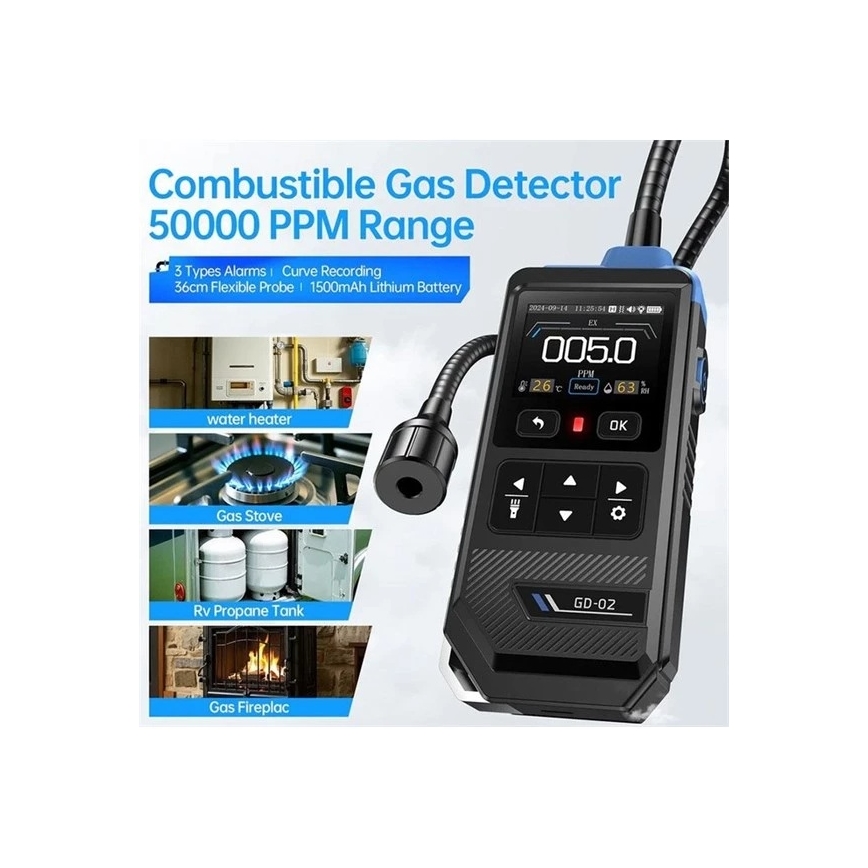 Détecteur de gaz inflammables 1500 mAh 5V