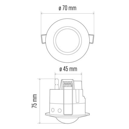 Détecteur de mouvement à encastrer PIR B 360° 1200W/230V blanc