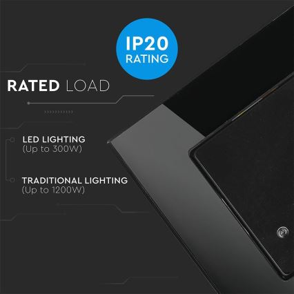 Détecteur de mouvement à micro-ondes 180° 300W/230V noir