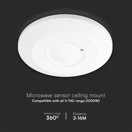 Détecteur de mouvement à micro-ondes 360° 230V blanc