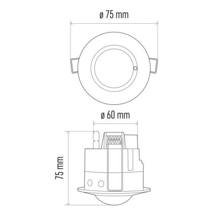 Détecteur de mouvement à micro-ondes à encastrer MW B 360° 1200W/230V blanc