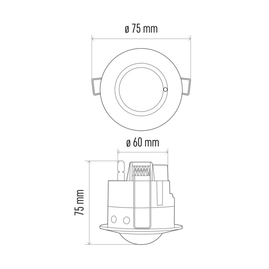 Détecteur de mouvement à micro-ondes à encastrer MW B 360° 1200W/230V blanc