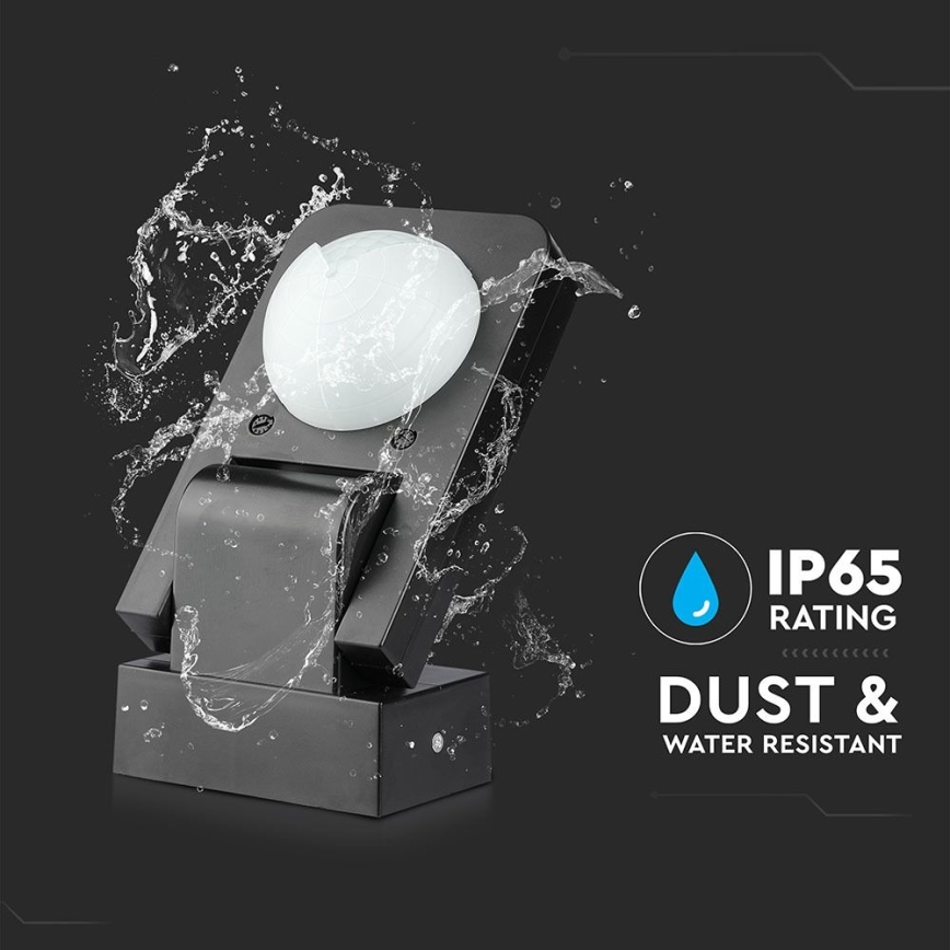 Détecteur de mouvement extérieur infrarouge 360° 1000W/230V IP65 noir