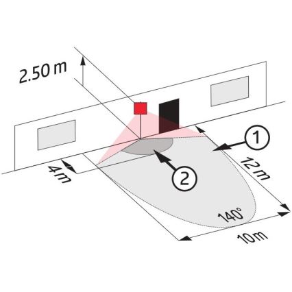 Détecteur de mouvement extérieur LC-CLICK 140° IP44 noir