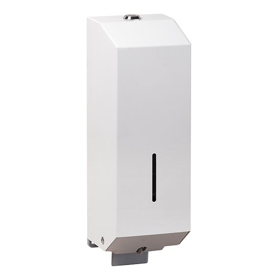 Distributeur de savon 10x32 cm inox/blanc
