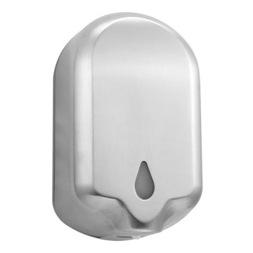 Distributeur de savon 14x23,5 cm acier inoxydable/argenté/blanc