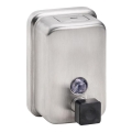 Distributeur de savon 9,7 x 15 cm — acier inoxydable, finition argentée