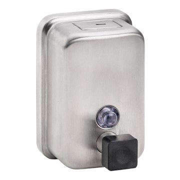 Distributeur de savon 9,7 x 15 cm — acier inoxydable, finition argentée