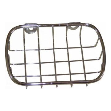 Distributeur de savon mural en fil métallique 9x14 cm chrome brillant
