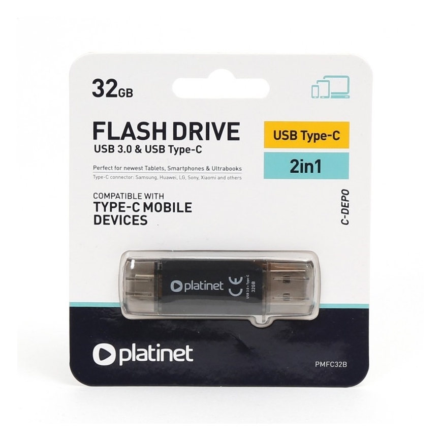 Double clé USB 3.0 + USB-C 32GB