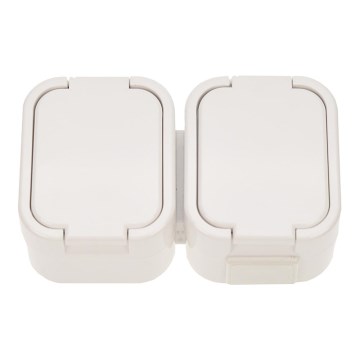 Double prise pour zones humides IP44