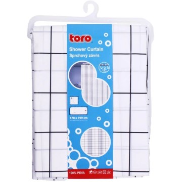 Douche rideau TORO EASY 178x199 cm blanc/noir