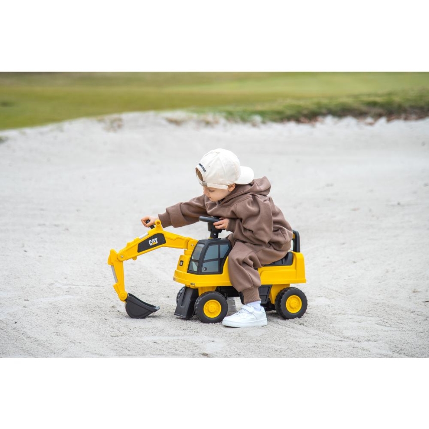 Draisienne voiture excavateur CAT 2xAA jaune/noir