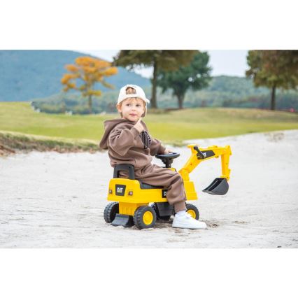 Draisienne voiture excavateur CAT 2xAA jaune/noir