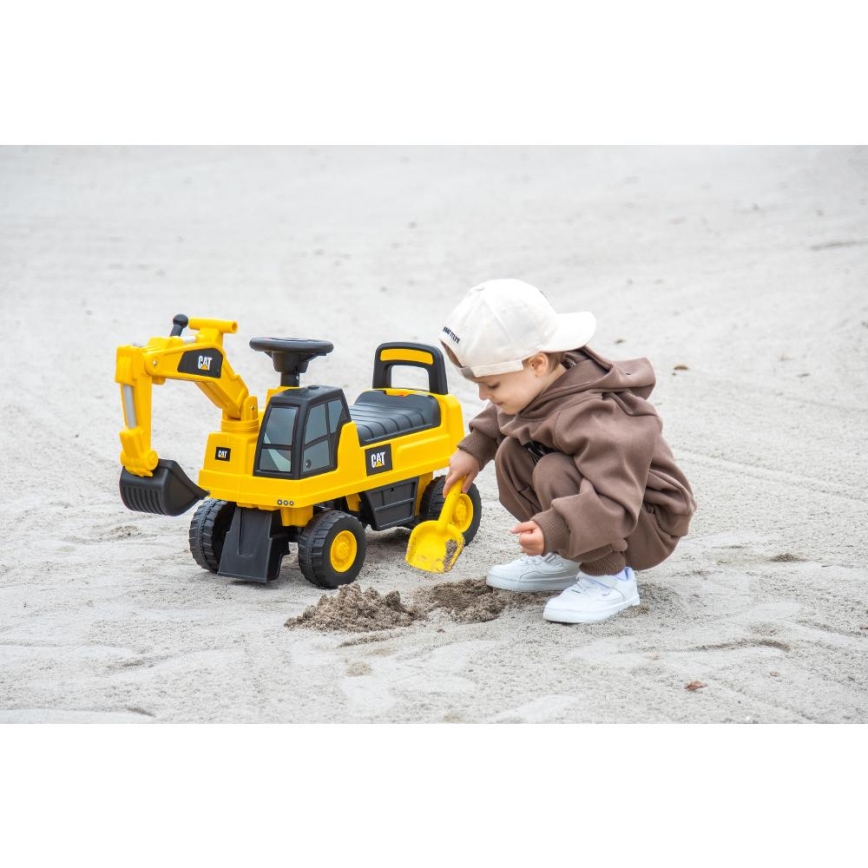 Draisienne voiture excavateur CAT 2xAA jaune/noir