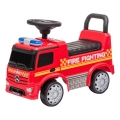 Draisienne voiture Mercedes camion de pompiers 2xAA rouge