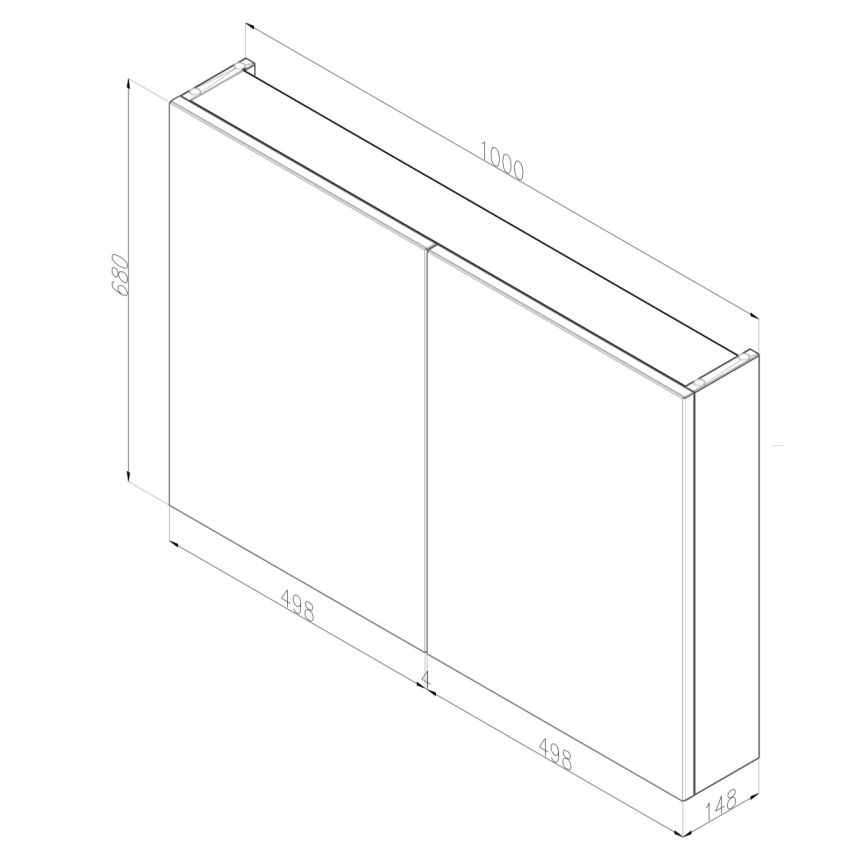 Dřevojas - Armoire de salle de bains avec miroir NEXI 100x68 cm chêne foncé