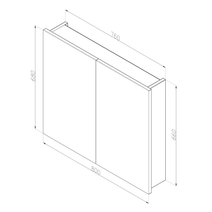 Dřevojas - Armoire de toilette à miroir NEXI 80x68 cm blanche