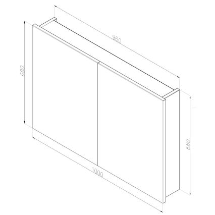 Dřevojas - Armoire-miroir de salle de bains NEXI 100 x 68 cm, chêne