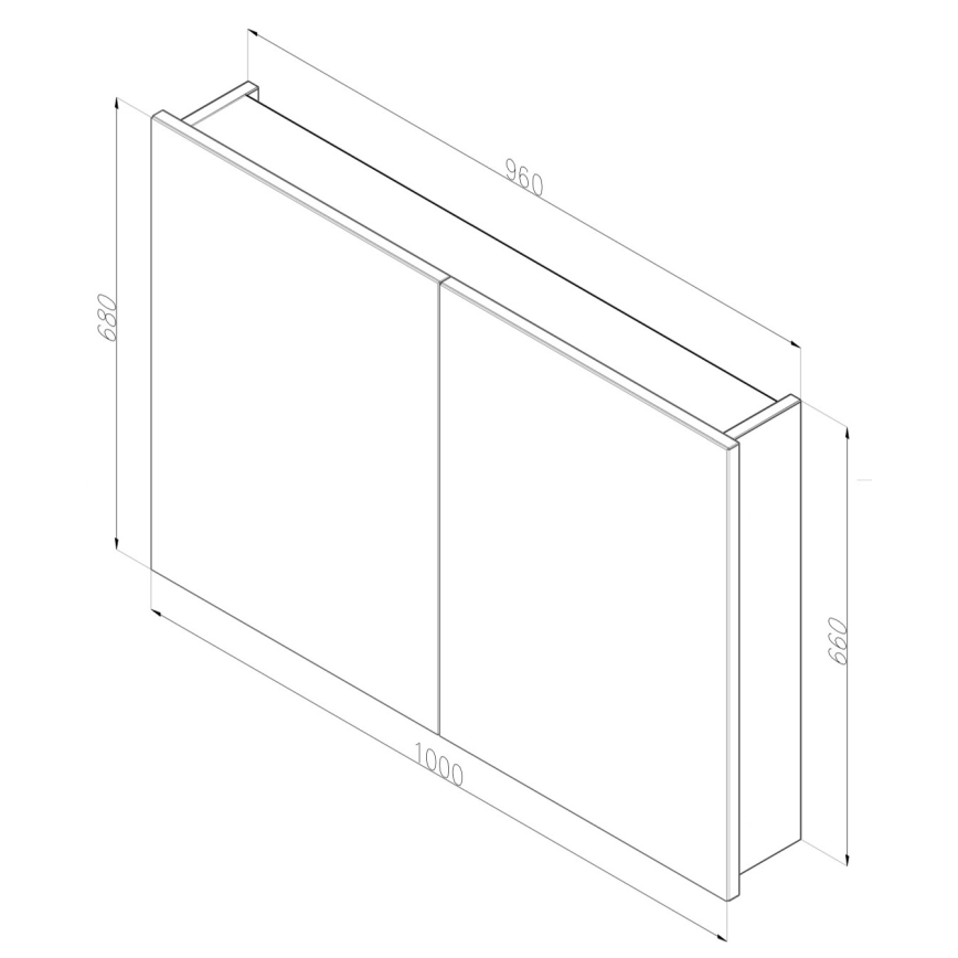 Dřevojas - Armoire miroir de salle de bains NEXI 100x68 cm, chêne foncé