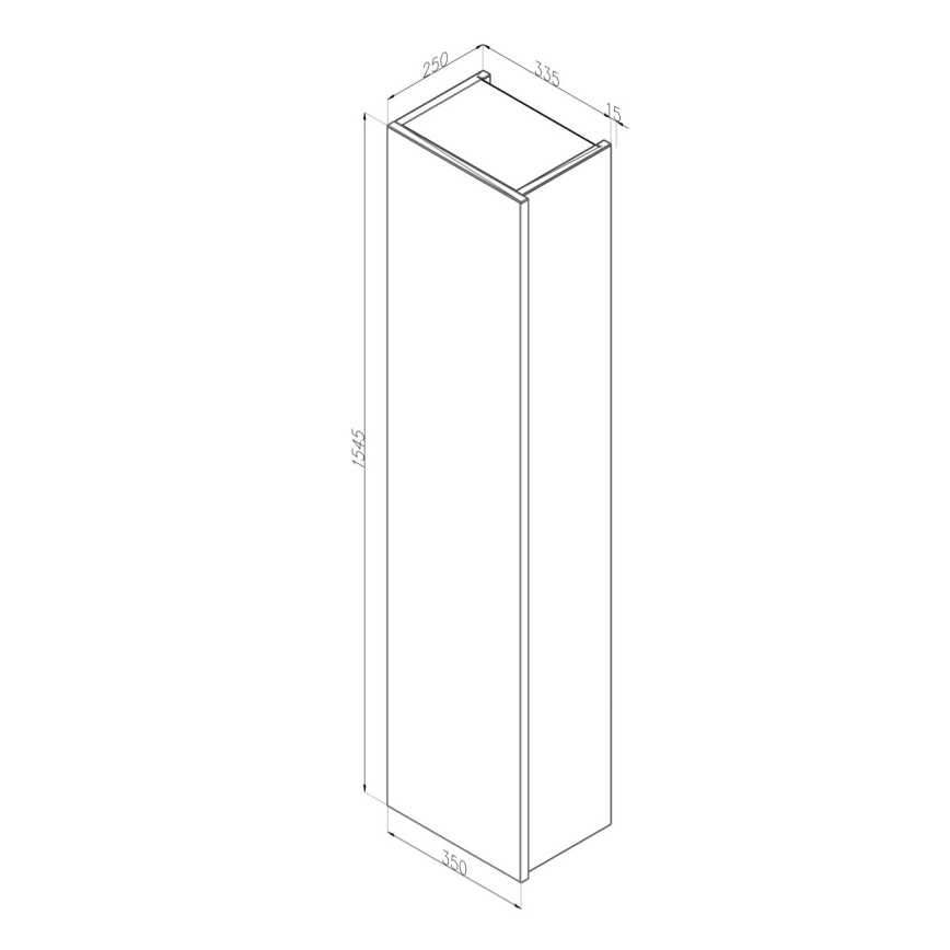 Dřevojas - Armoire murale de salle de bains ZYLO 35 x 155 cm chêne
