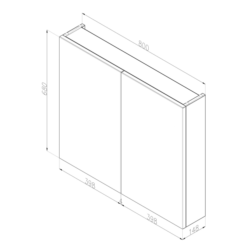 Dřevojas - Meuble de salle de bains à miroir NEXI 80x68 cm, chêne