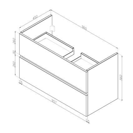 Dřevojas - Meuble de salle de bains avec lavabo BANO 100x47 cm chêne/blanc