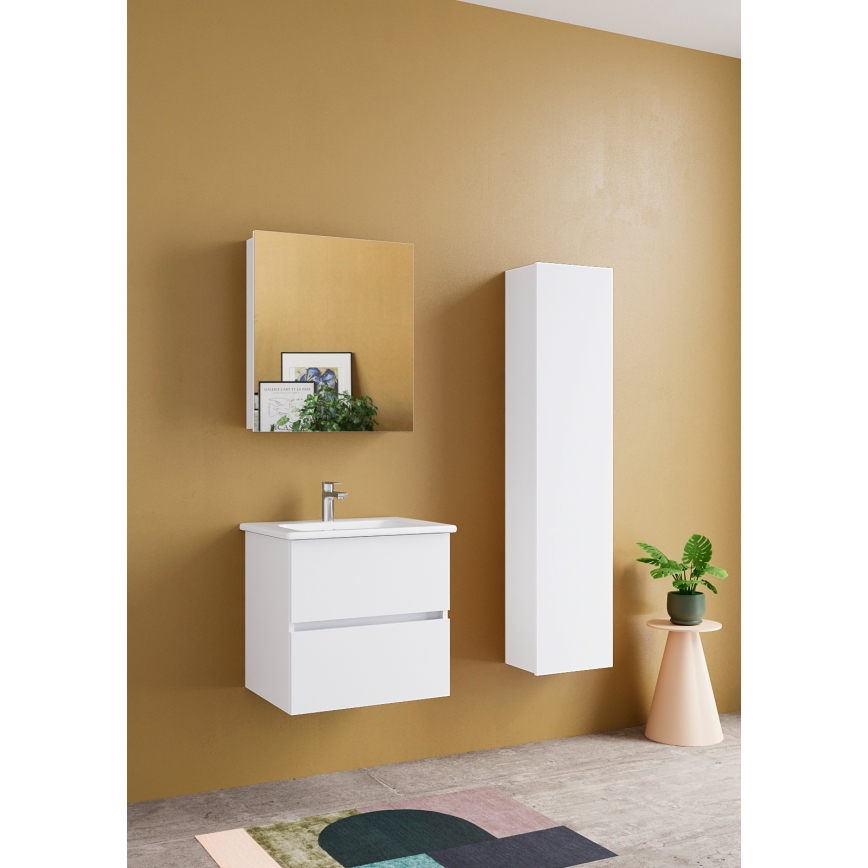 Dřevojas - Meuble de salle de bains avec lavabo BANO 60x47 cm blanc