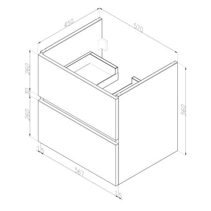Dřevojas - Meuble de salle de bains avec lavabo BANO 60x47 cm blanc