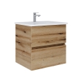 Dřevojas - Meuble de salle de bains avec lavabo BANO 60x47 cm chêne/blanc