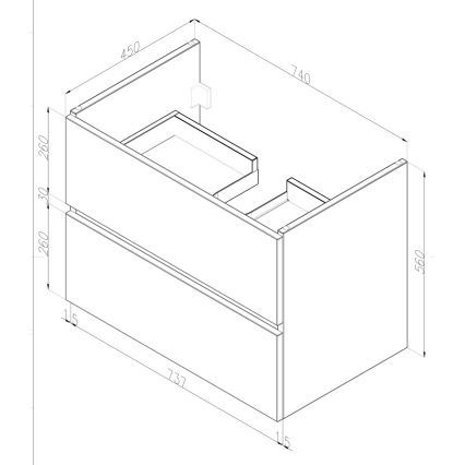 Dřevojas - Meuble de salle de bains avec lavabo BANO 78x47 cm blanc