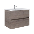 Dřevojas - Meuble de salle de bains avec lavabo BANO 78x47 cm chêne foncé/blanc
