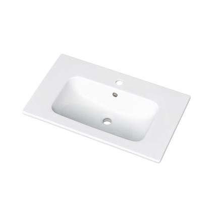 Dřevojas - Meuble de salle de bains avec lavabo BANO 78x47 cm chêne foncé/blanc