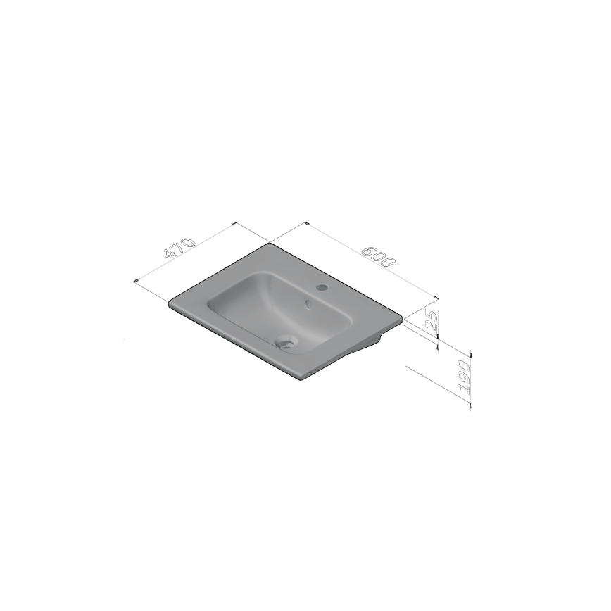Dřevojas - Meuble de salle de bains avec lavabo intégré BANO 60x47 cm chêne foncé/blanc