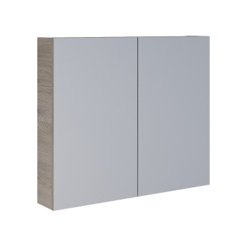 Dřevojas - Meuble de salle de bains avec miroir NEXI 80 x 68 cm, chêne foncé