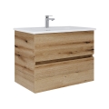 Dřevojas - Meuble de salle de bains avec vasque BANO 78x47 cm chêne/blanc