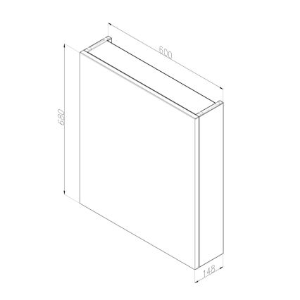 Dřevojas - Meuble de salle de bains miroir NEXI 60x68 cm, chêne foncé