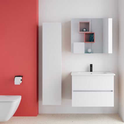 Dřevojas - Meuble de salle de bains NEXI 80x68 cm avec miroir, blanc