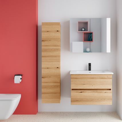 Dřevojas - Meuble de salle de bains suspendu ZYLO 35 x 155 cm, chêne
