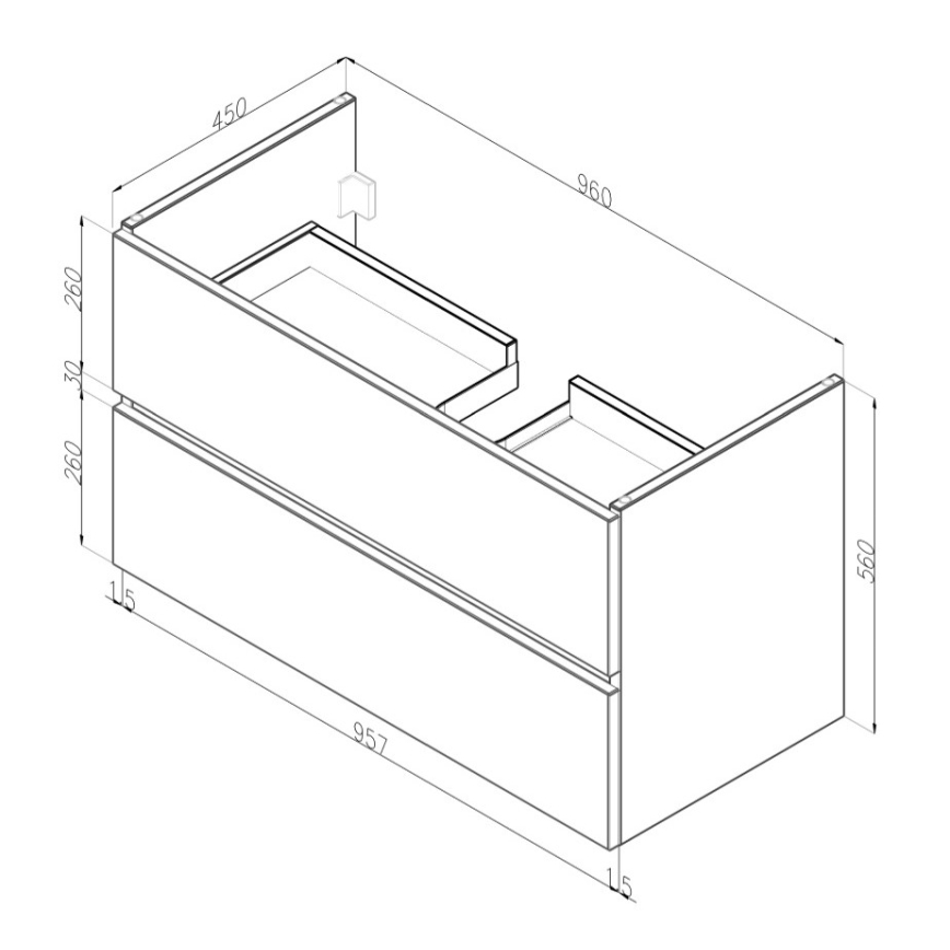 Dřevojas - Meuble-lavabo BANO 100 x 47 cm, blanc