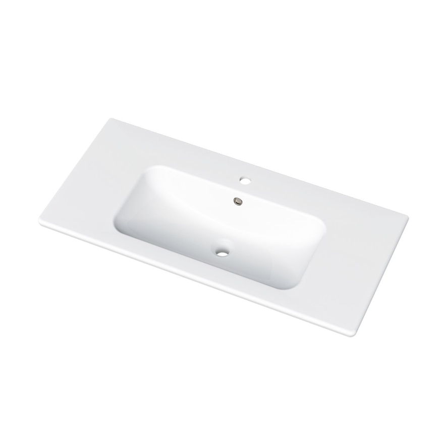 Dřevojas - Meuble-lavabo BANO 100x47 cm chêne foncé/blanc