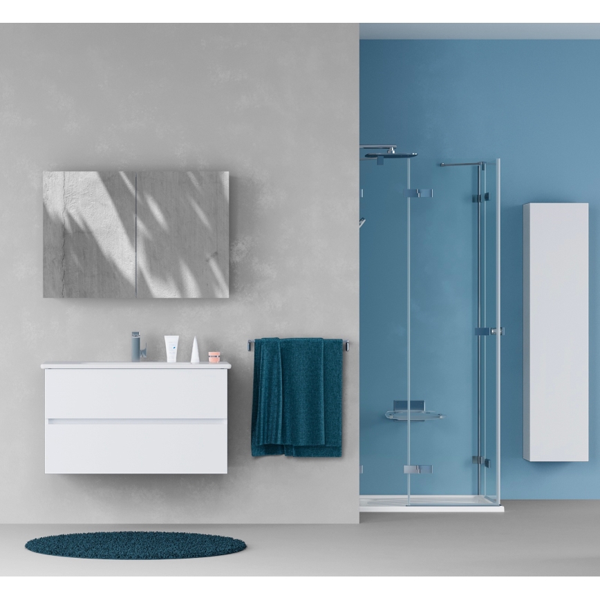 Dřevojas - Meuble miroir pour salle de bains NEXI 100 x 68 cm blanc