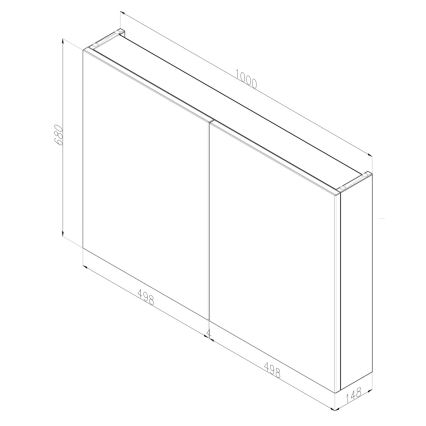 Dřevojas - Meuble miroir pour salle de bains NEXI 100 x 68 cm blanc