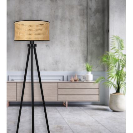 Duolla - Lampadaire ROLLER 1xE27/15W/230V d. 45 cm rotin/noir